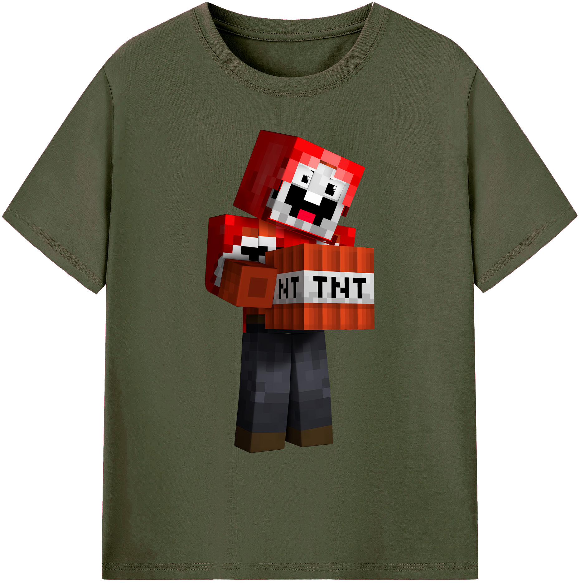 （画像用） マインクラフト ブロックの世界 Minecraft MC Block world 綿100％ メンズ半袖Tシャツ｜肌触りやわらか＆通気性